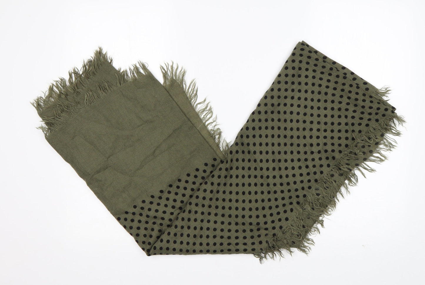 Preworn Womens Green Polka Dot Acrylic  Shawl/Wrap