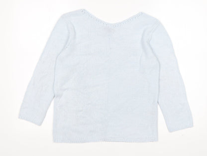 Womens UK Size 8 Per Una Blue Pullover Jumper