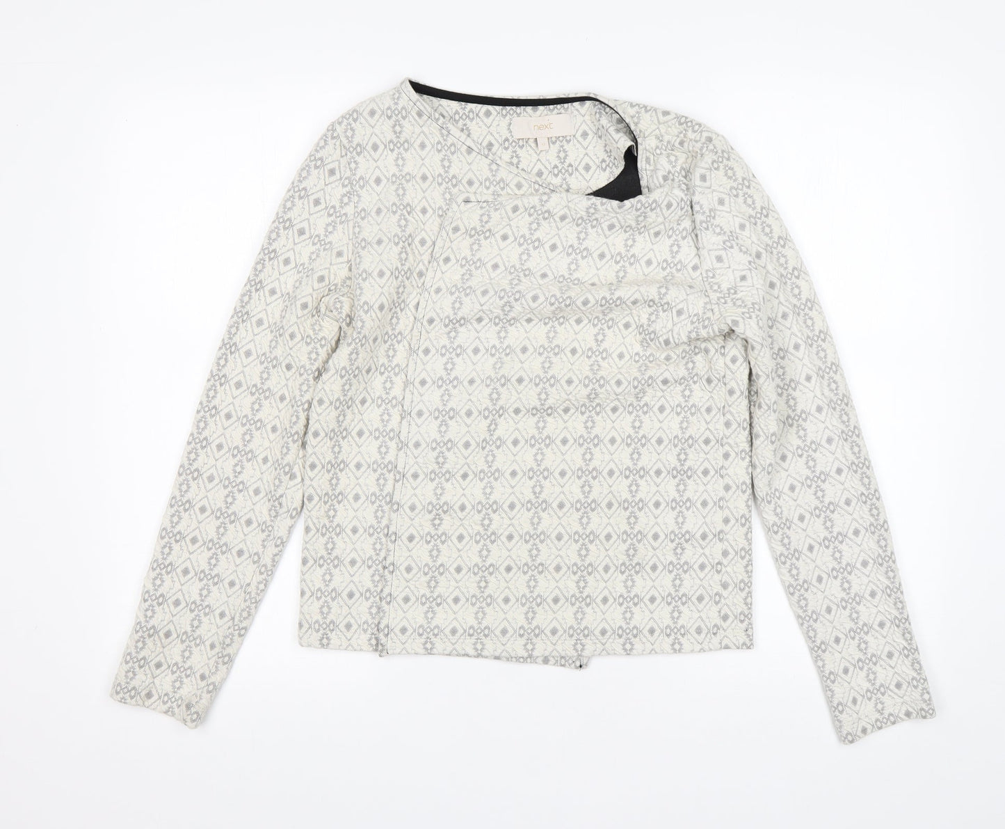 NEXT Womens Multicoloured Geometric Cotton Jacket Blazer Size 12