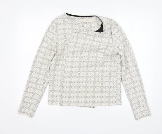 NEXT Womens Multicoloured Geometric Cotton Jacket Blazer Size 12