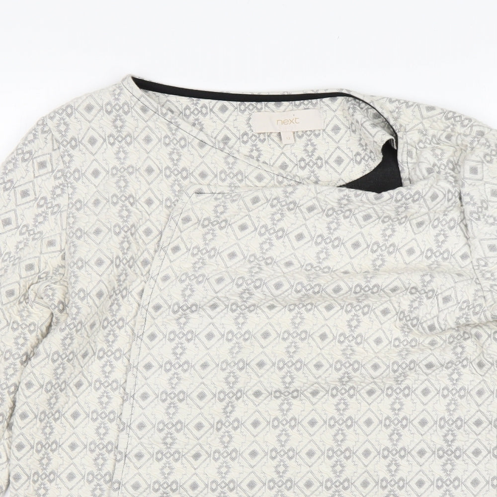 NEXT Womens Multicoloured Geometric Cotton Jacket Blazer Size 12