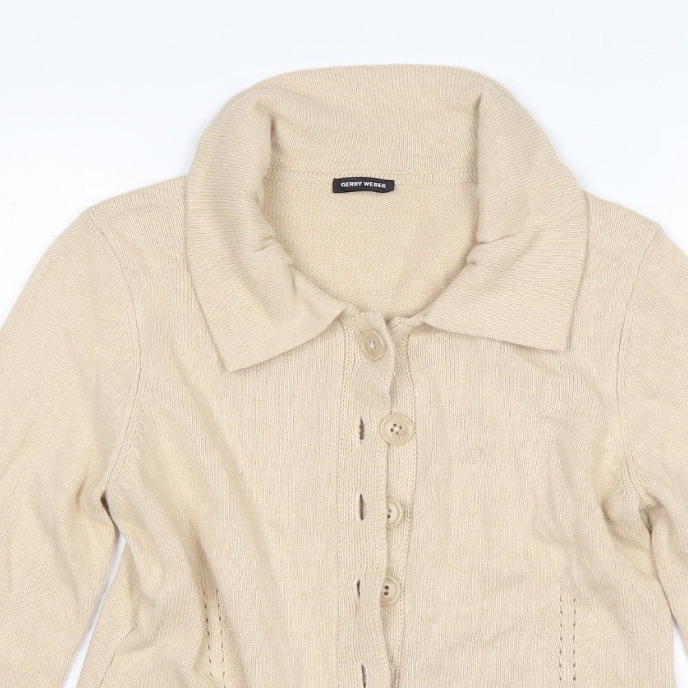 Womens UK Size 10 Gerry Weber Beige Cardigan Jumper