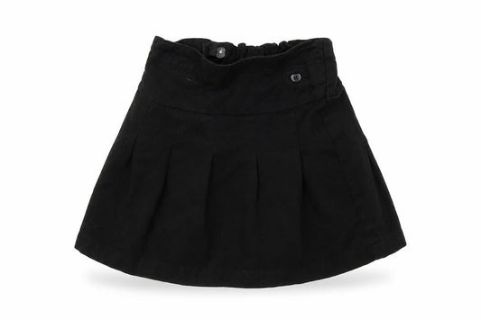 Front view of Nutmeg girls’ black polyester a-line skirt, size 4-5, years regular