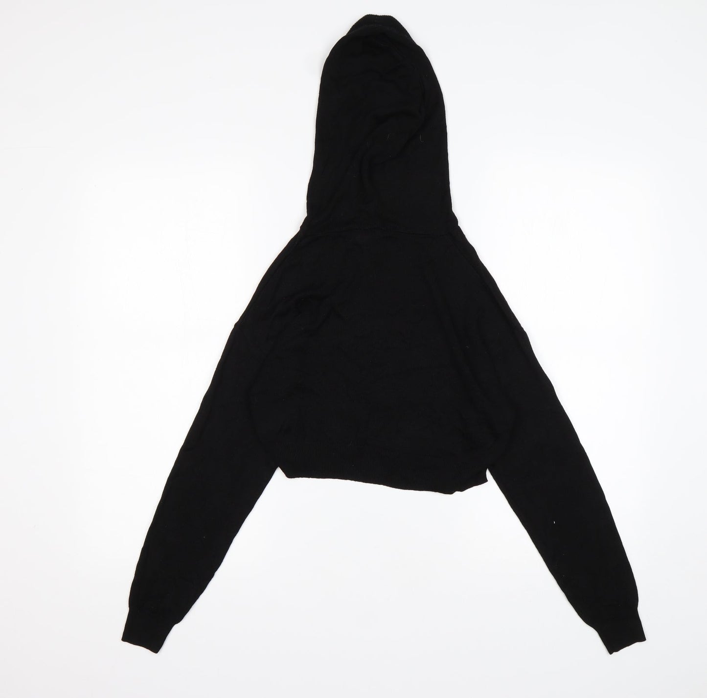 H&M Womens Black  Viscose Pullover Hoodie Size XS   - Cropped