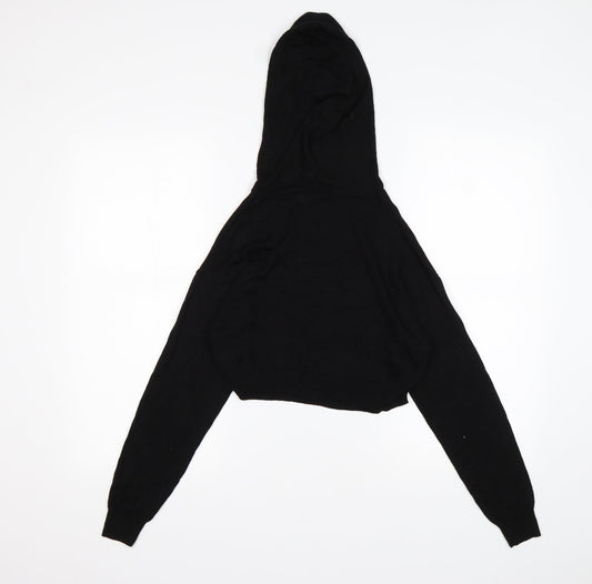 H&M Womens Black  Viscose Pullover Hoodie Size XS   - Cropped