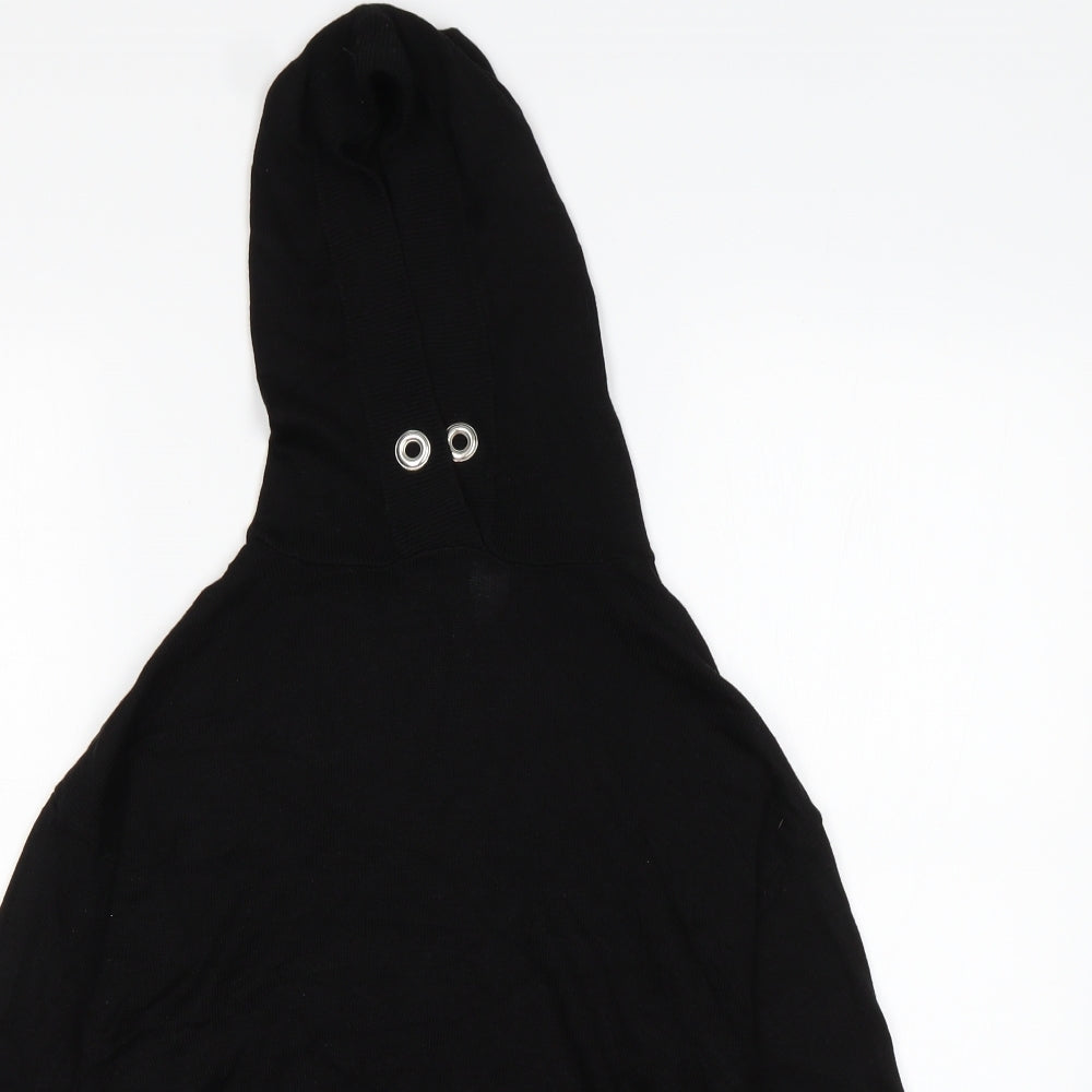 H&M Womens Black  Viscose Pullover Hoodie Size XS   - Cropped
