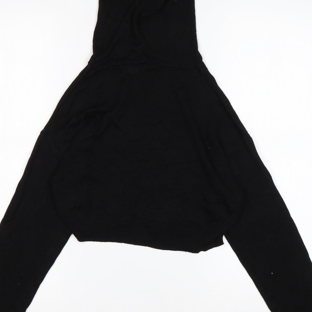 H&M Womens Black  Viscose Pullover Hoodie Size XS   - Cropped