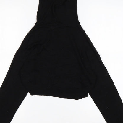 H&M Womens Black  Viscose Pullover Hoodie Size XS   - Cropped