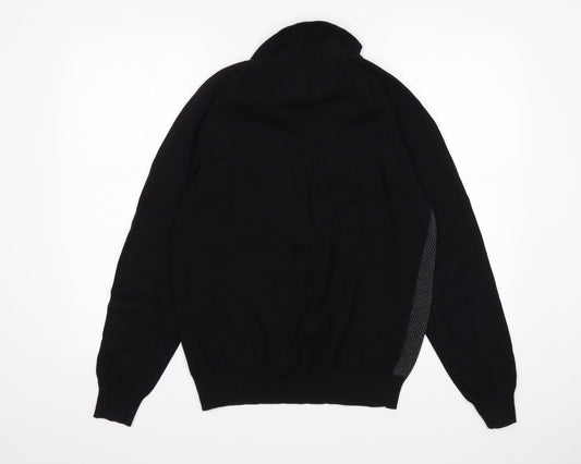 Matalan Mens Black Collared  Cotton Pullover Jumper Size M