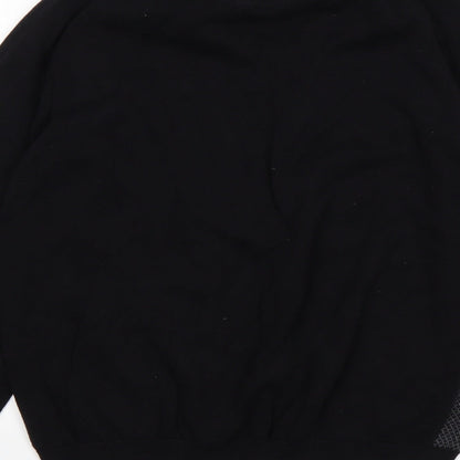Matalan Mens Black Collared  Cotton Pullover Jumper Size M