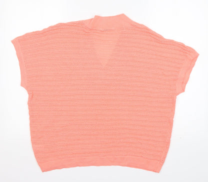 TU Womens Pink V-Neck  Viscose Pullover Jumper Size 14