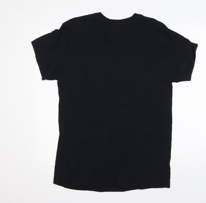 Gildan Womens Black  Cotton Basic T-Shirt Size M Round Neck - Woman Like Me