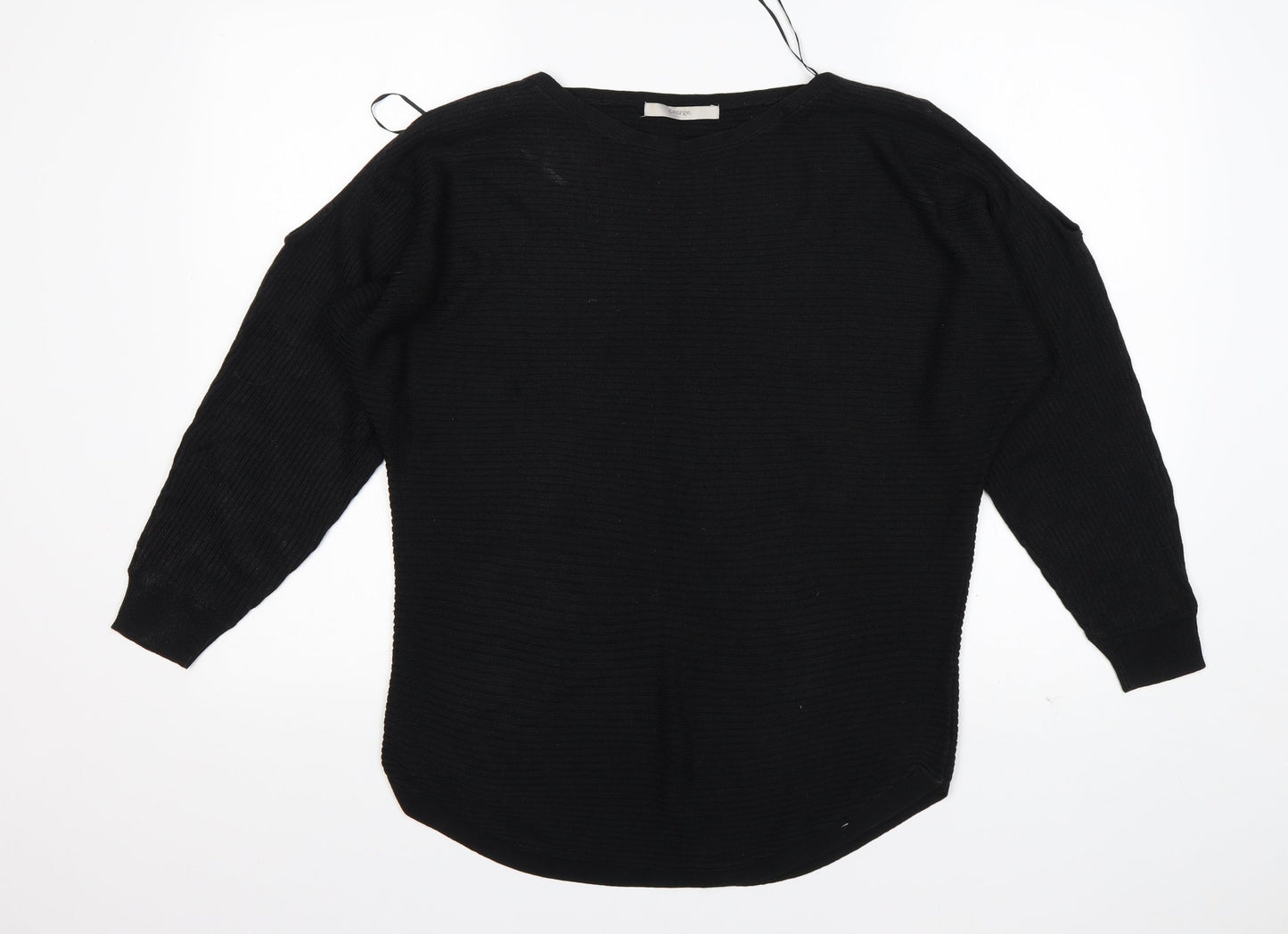 George Womens Black Round Neck  Acrylic Pullover Jumper Size 12