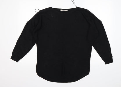 George Womens Black Round Neck  Acrylic Pullover Jumper Size 12