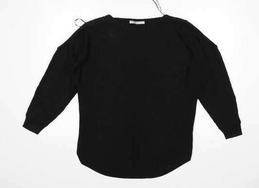 George Womens Black Round Neck  Acrylic Pullover Jumper Size 12