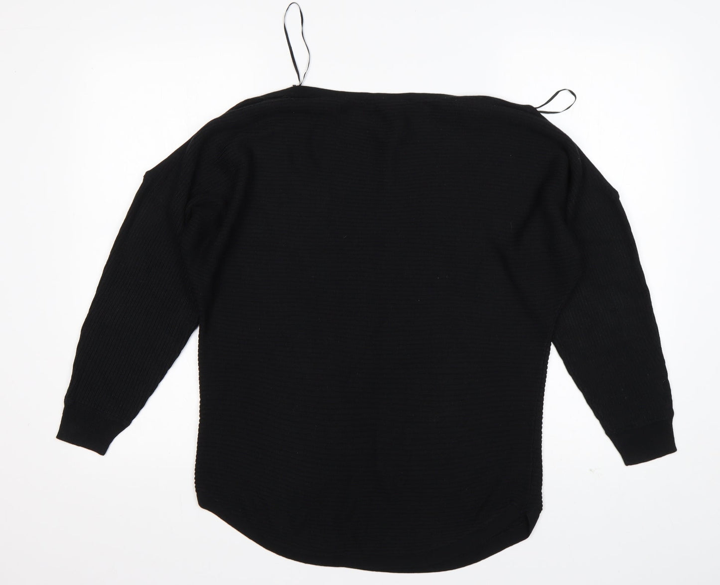 George Womens Black Round Neck  Acrylic Pullover Jumper Size 12