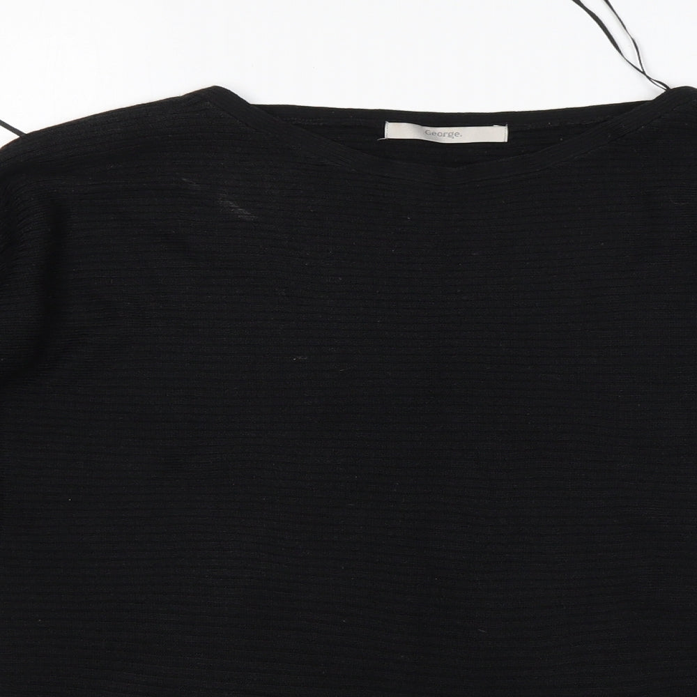 George Womens Black Round Neck  Acrylic Pullover Jumper Size 12