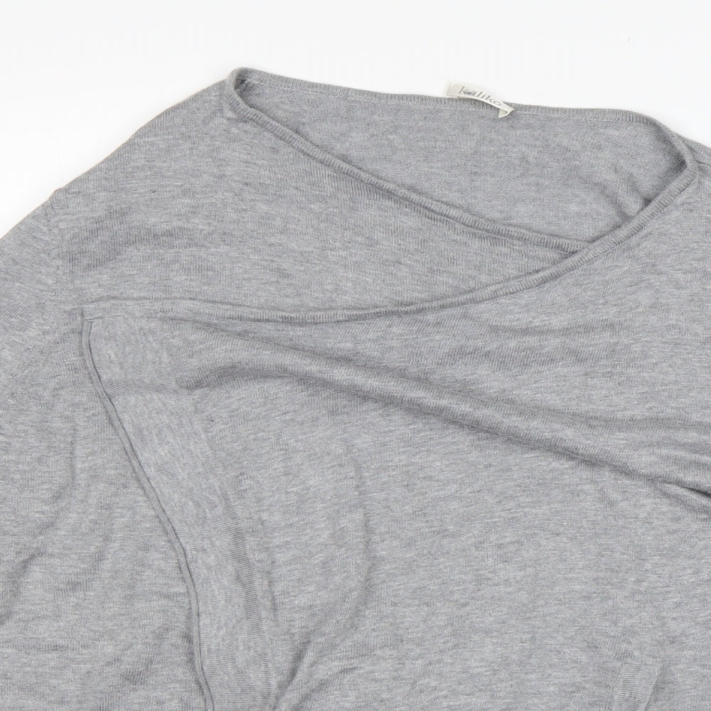 Kaliko Womens Grey V-Neck  Viscose Cardigan Jumper Size XL