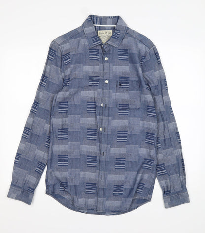 Mens UK Size XS Jack Wills Blue  Button-Up Long Sleeve Casual Shirt