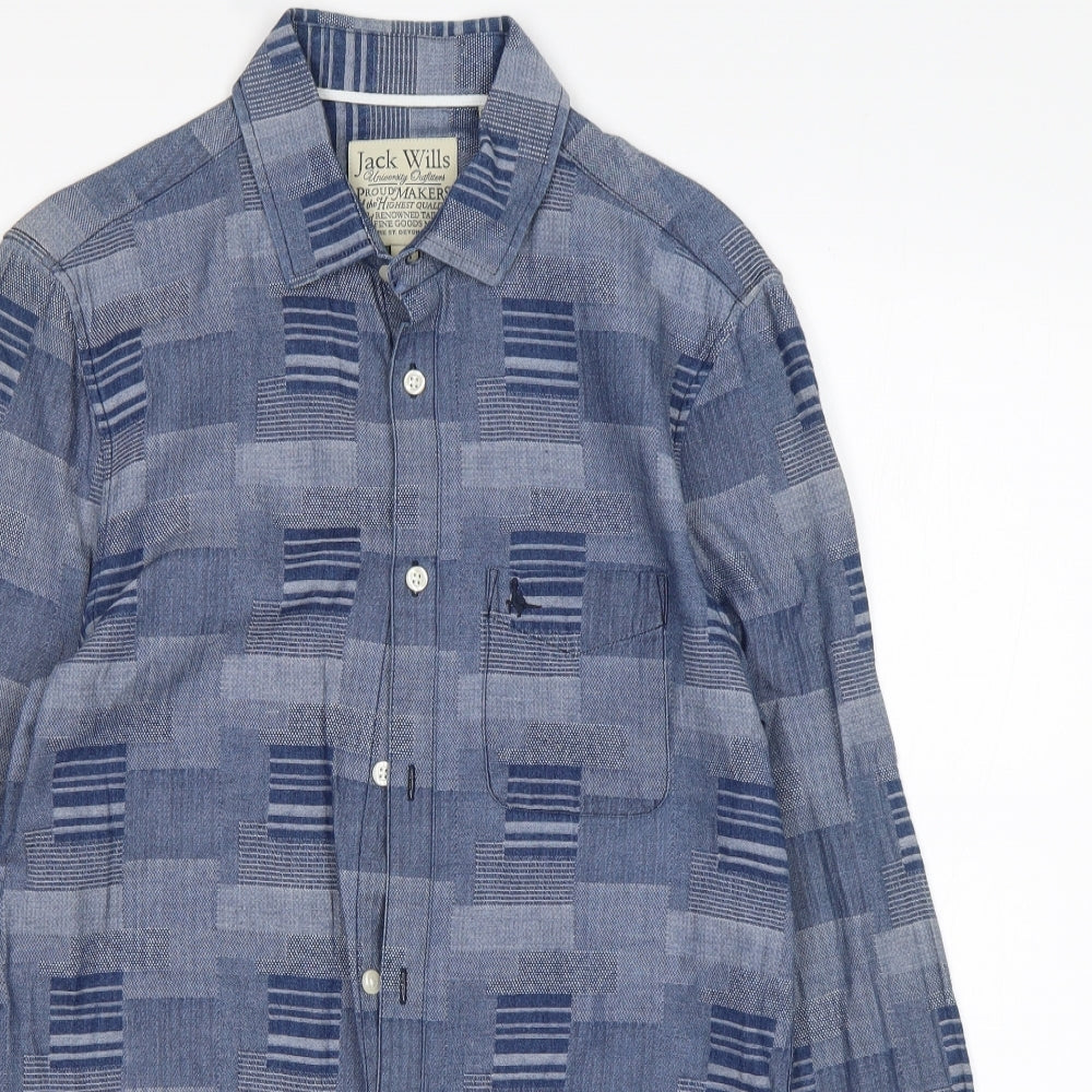 Mens UK Size XS Jack Wills Blue  Button-Up Long Sleeve Casual Shirt