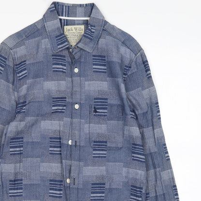 Mens UK Size XS Jack Wills Blue  Button-Up Long Sleeve Casual Shirt