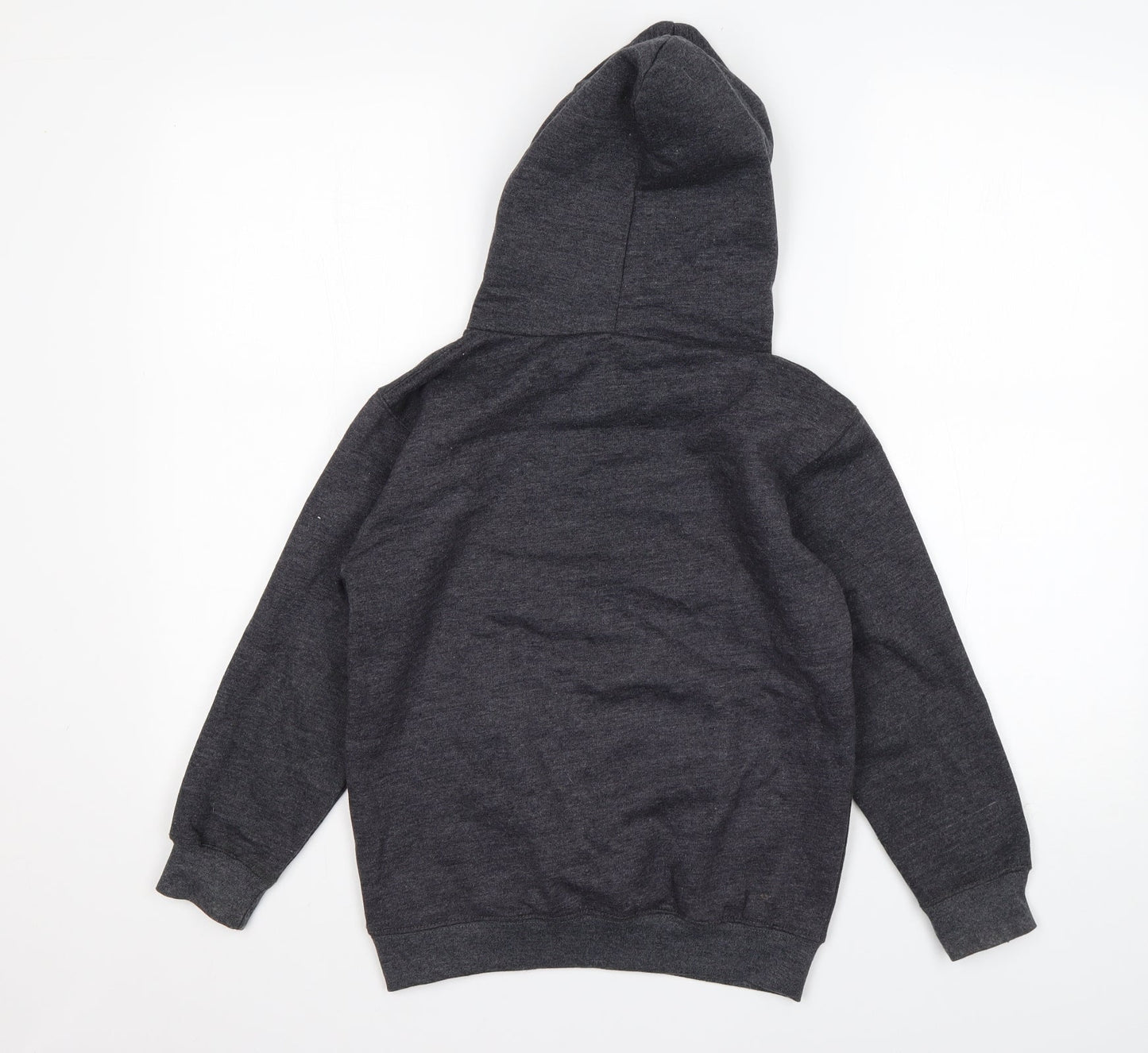 Preworn Boys Grey  Cotton Pullover Hoodie Size 7-8 Years