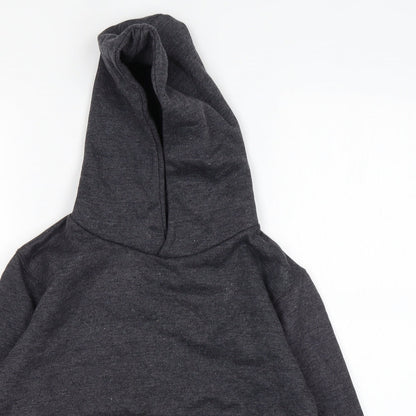Preworn Boys Grey  Cotton Pullover Hoodie Size 7-8 Years