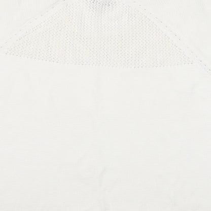 Bonmarché Womens White Crew Neck  Cotton Pullover Jumper Size L