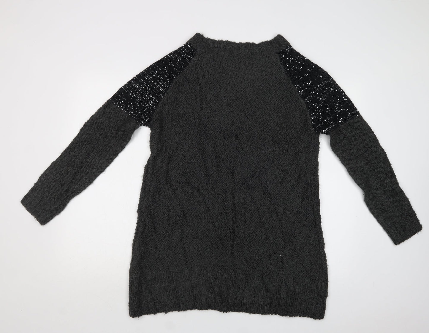 Eylex Womens Green V-Neck  Acrylic Tunic Jumper Size L