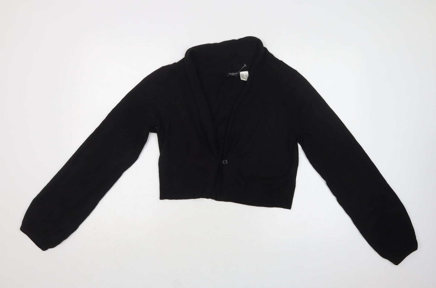 La Redoute Womens Black V-Neck  Acrylic Cardigan Jumper Size 14