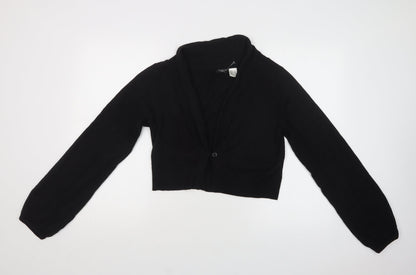 La Redoute Womens Black V-Neck  Acrylic Cardigan Jumper Size 14
