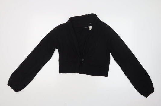 La Redoute Womens Black V-Neck  Acrylic Cardigan Jumper Size 14