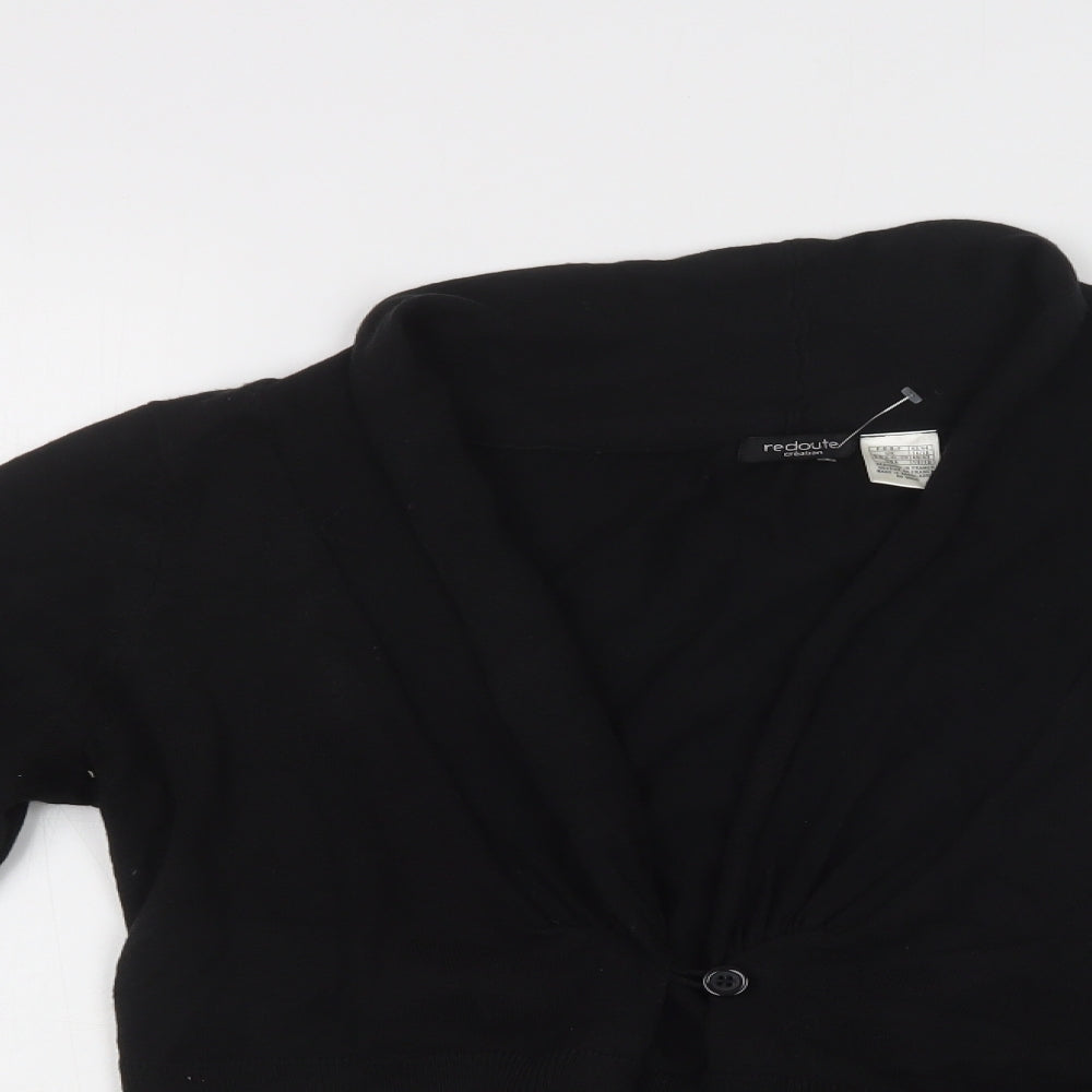 La Redoute Womens Black V-Neck  Acrylic Cardigan Jumper Size 14