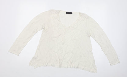 Womens UK Size L M&S White Pullover Jumper