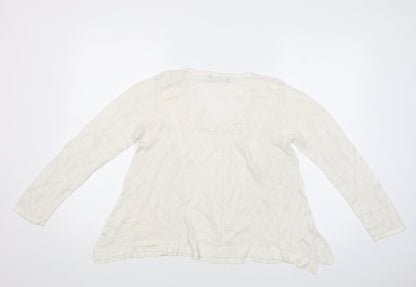Womens UK Size L M&S White Pullover Jumper