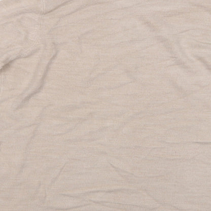 BHS Womens Beige Mock Neck  Acrylic Pullover Jumper Size 8