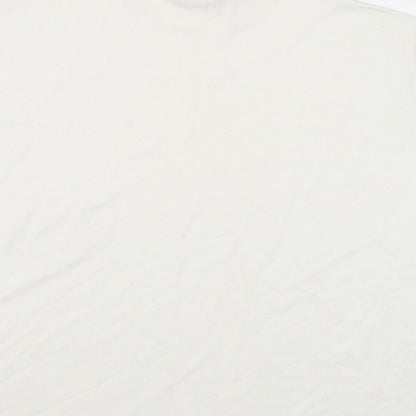 Signature Womens Ivory Mock Neck  Cotton Pullover Jumper Size XL