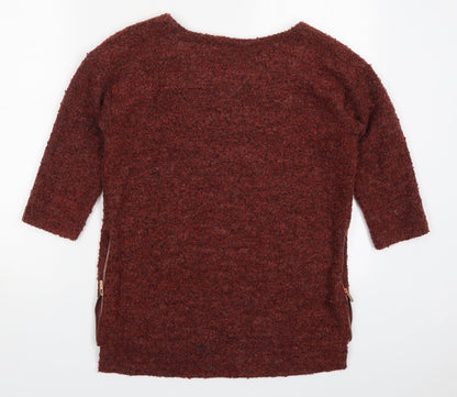 NEXT Womens Brown Round Neck  Polyester Pullover Jumper Size 8