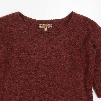 NEXT Womens Brown Round Neck  Polyester Pullover Jumper Size 8