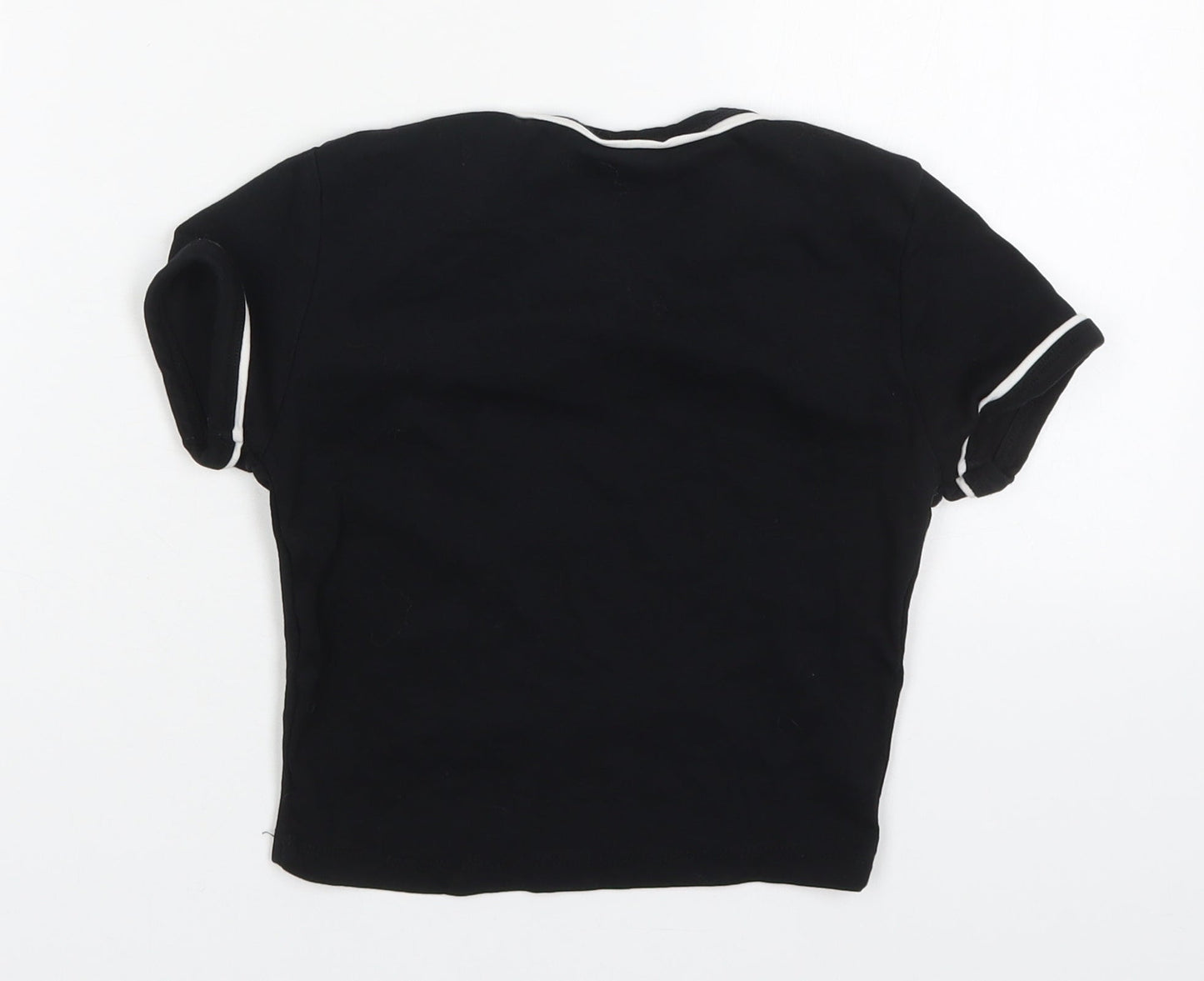 Womens UK Size S Pull&Bear Black Basic T-Shirt
