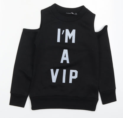 Boohoo Girls Black  Polyester Pullover Sweatshirt Size 7-8 Years  Pullover - I'm A VIP
