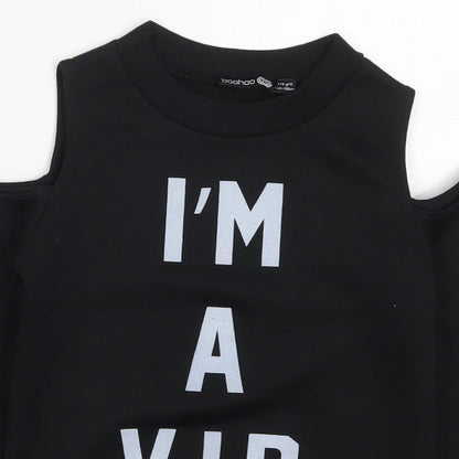 Boohoo Girls Black  Polyester Pullover Sweatshirt Size 7-8 Years  Pullover - I'm A VIP