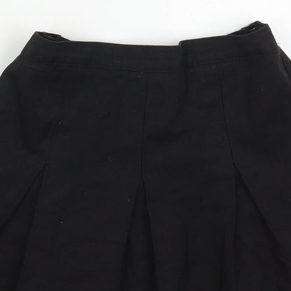 Matalan Girls Black  Polyester Pleated Skirt Size 9-10 Years  Regular Zip