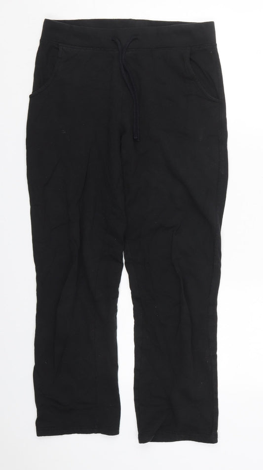 Womens UK Size S Papaya Regular Fit Sweatpants Black Trousers