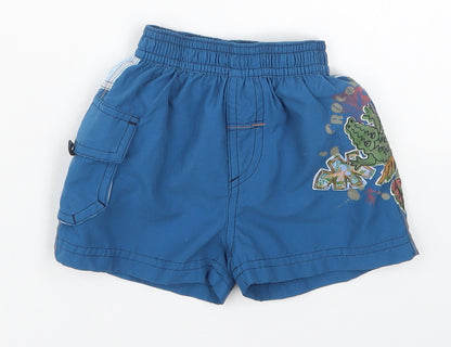 NEXT Boys Blue  Polyester Cropped Trousers Size 3-6 Months   - Crocodile Swim Shorts