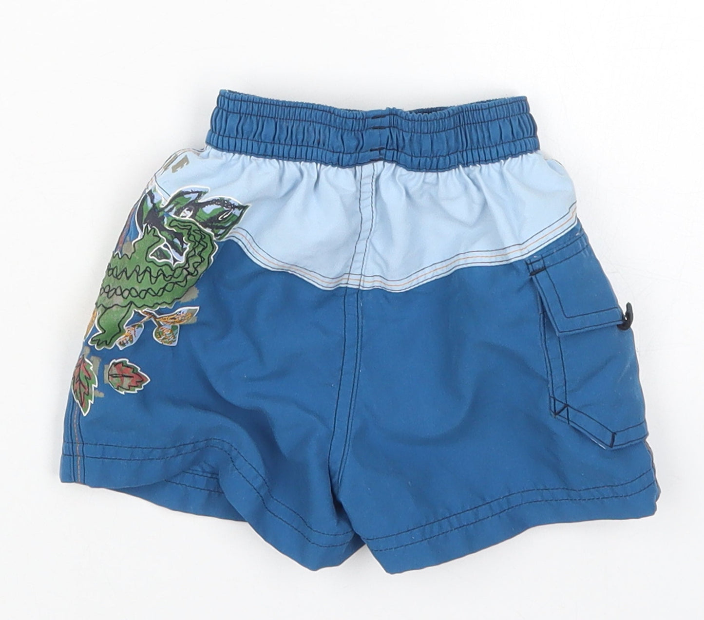 NEXT Boys Blue  Polyester Cropped Trousers Size 3-6 Months   - Crocodile Swim Shorts