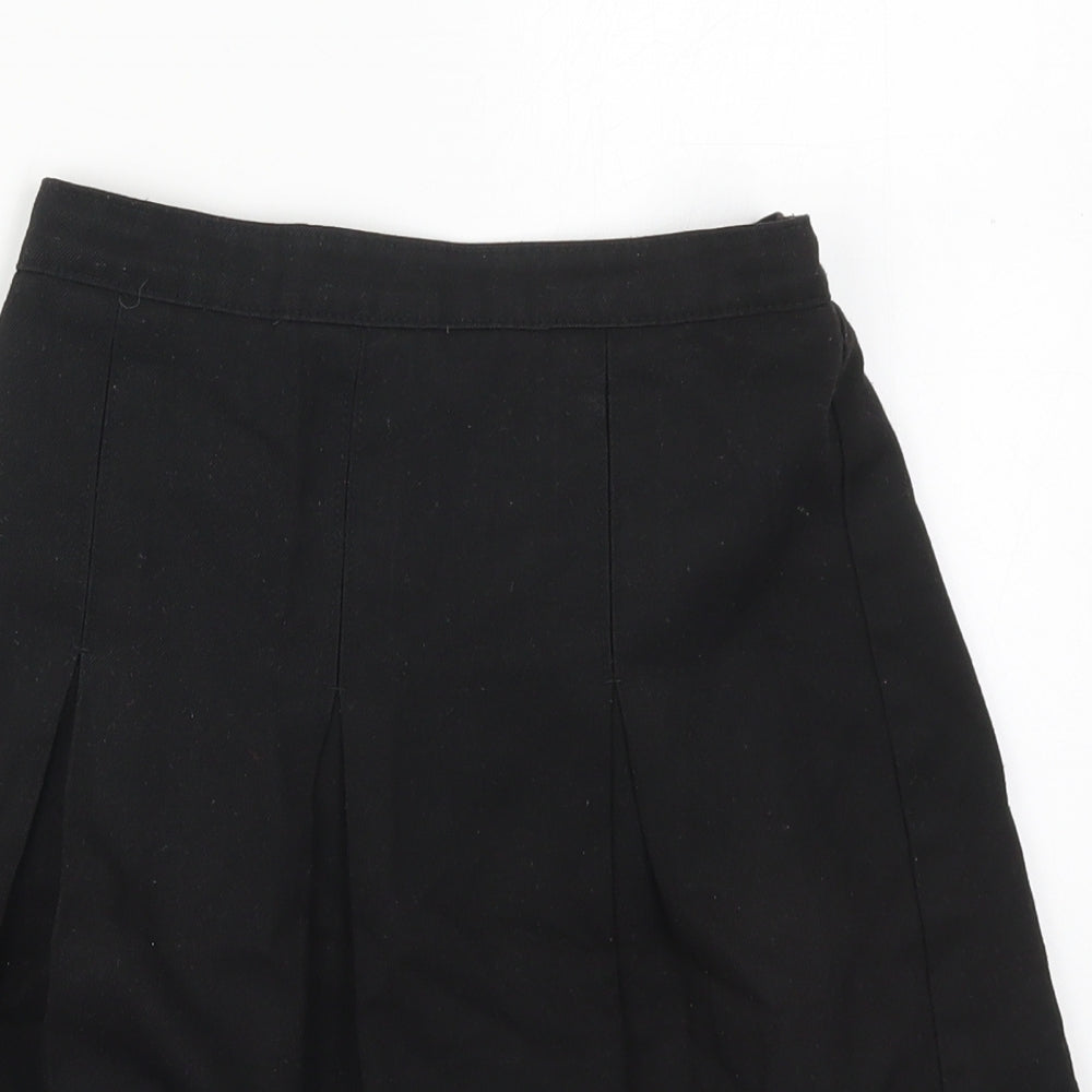 Aldi Girls Black  Polyester Pleated Skirt Size 9-10 Years  Regular