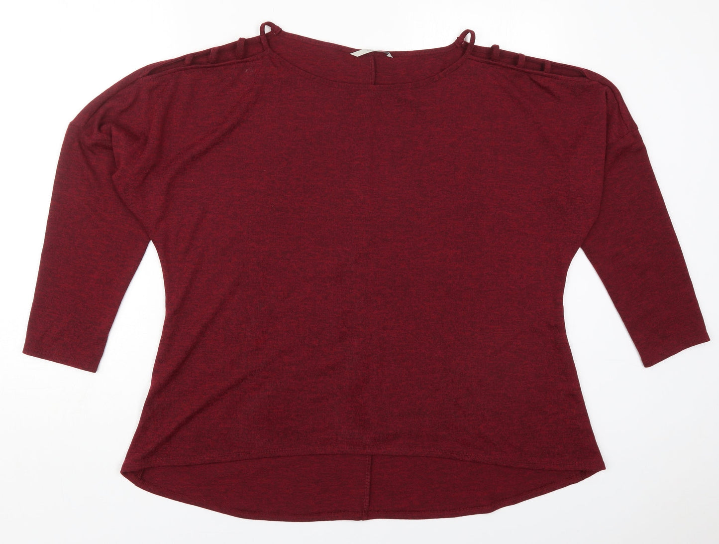 George Womens Red  Polyester Basic T-Shirt Size 14 Round Neck