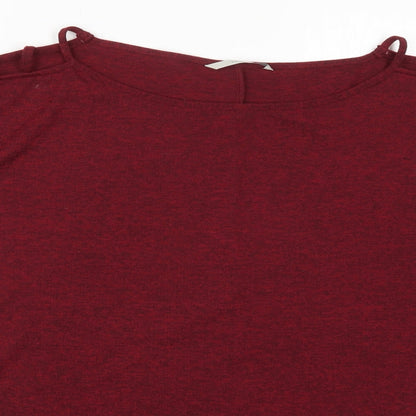 George Womens Red  Polyester Basic T-Shirt Size 14 Round Neck
