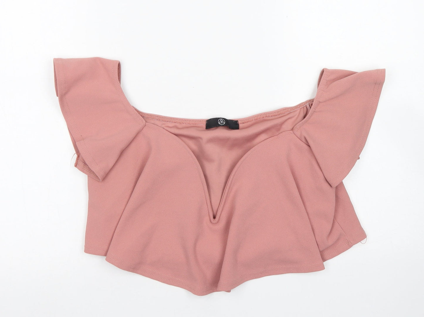 Womens UK Size 14 Missguided Pink Cropped Blouse